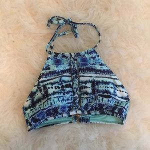 Halter style bathing suit top